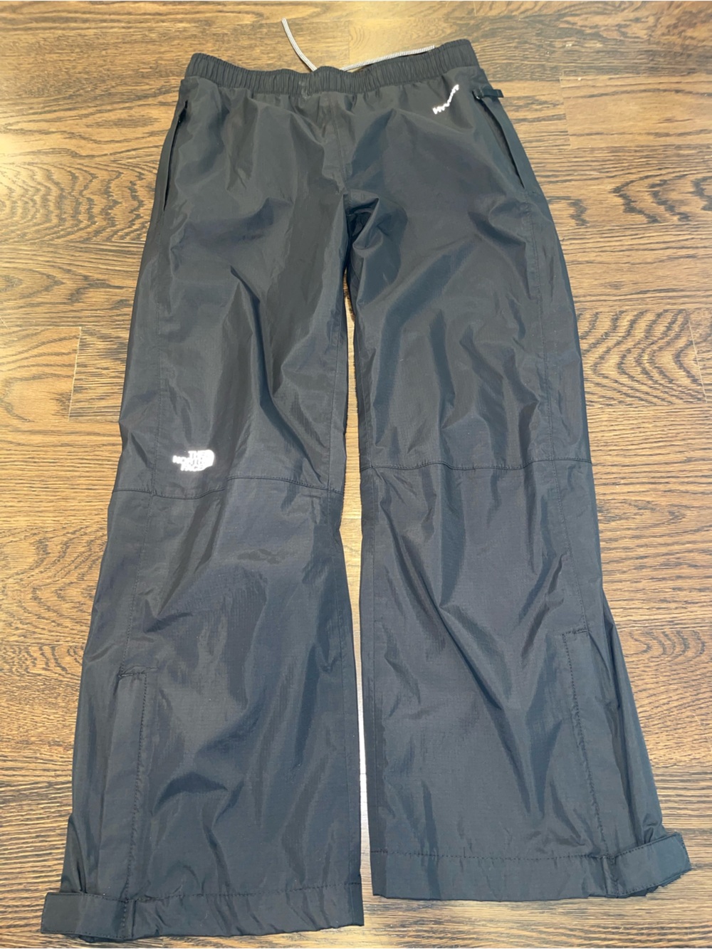 The North Face HyVent Boys Waterproof Pants Size M 10/12 Black Rain Shell